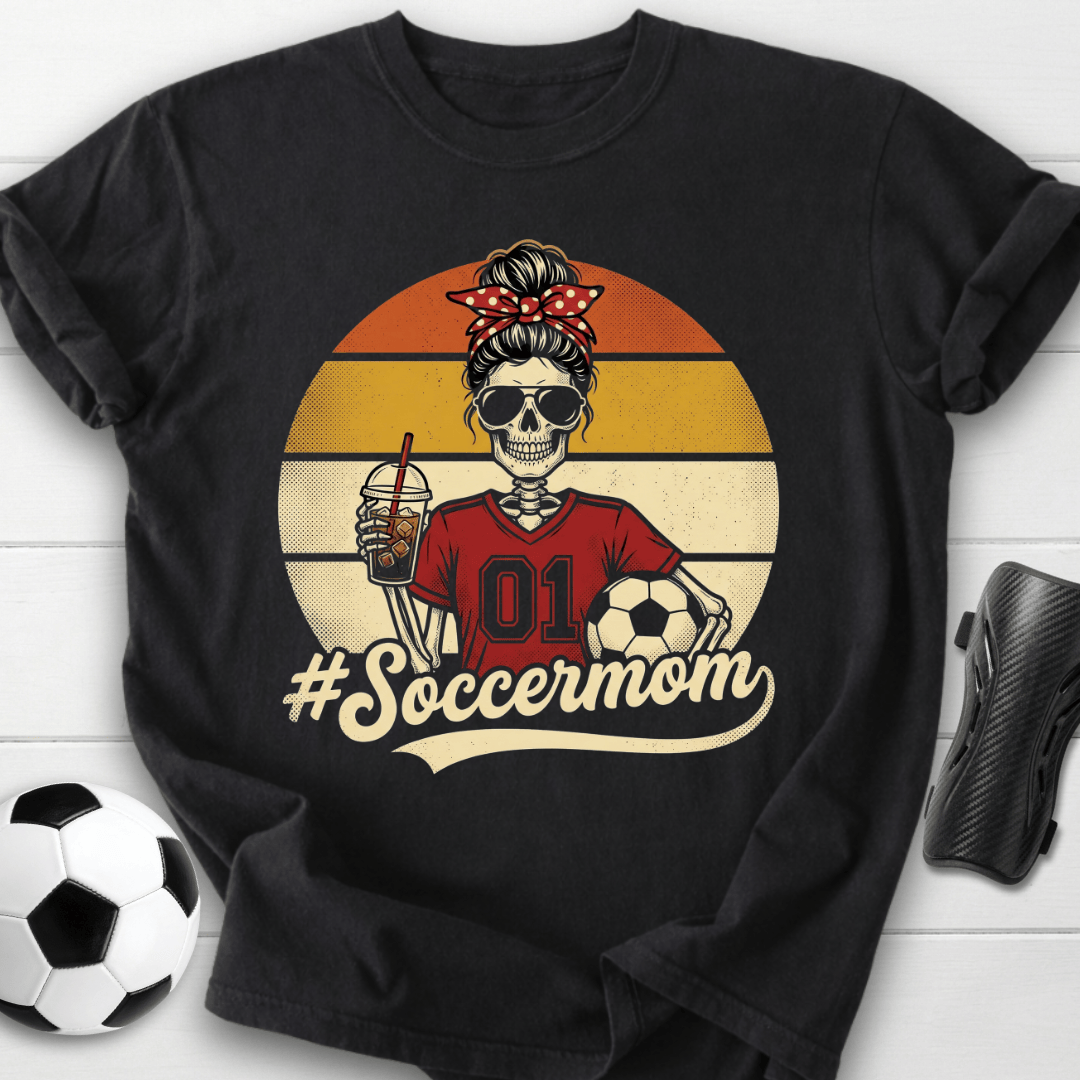 Soccer Mom Skull Retro T-Shirt