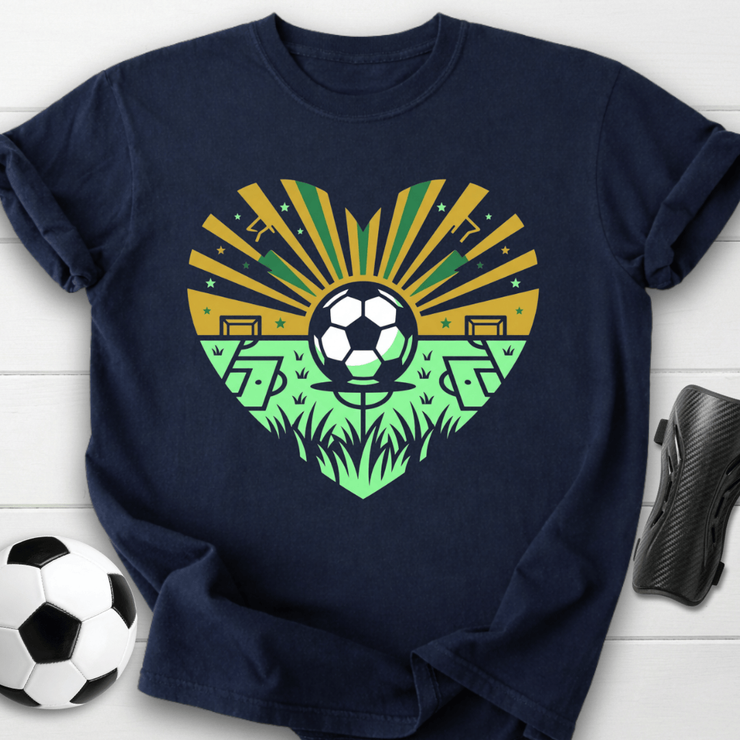 Soccer Heart Sunrise T-Shirt