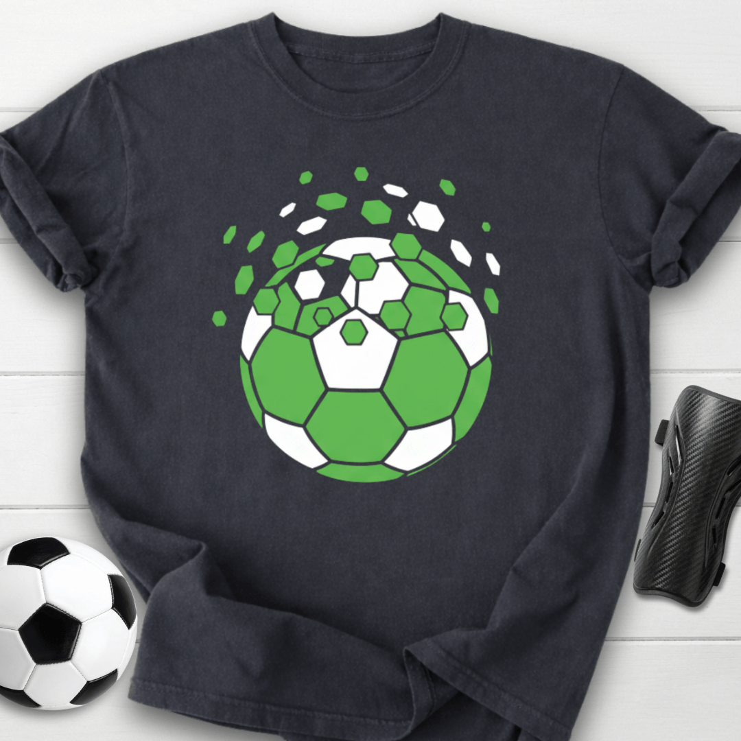 Green Soccer Ball Graphic T-Shirt