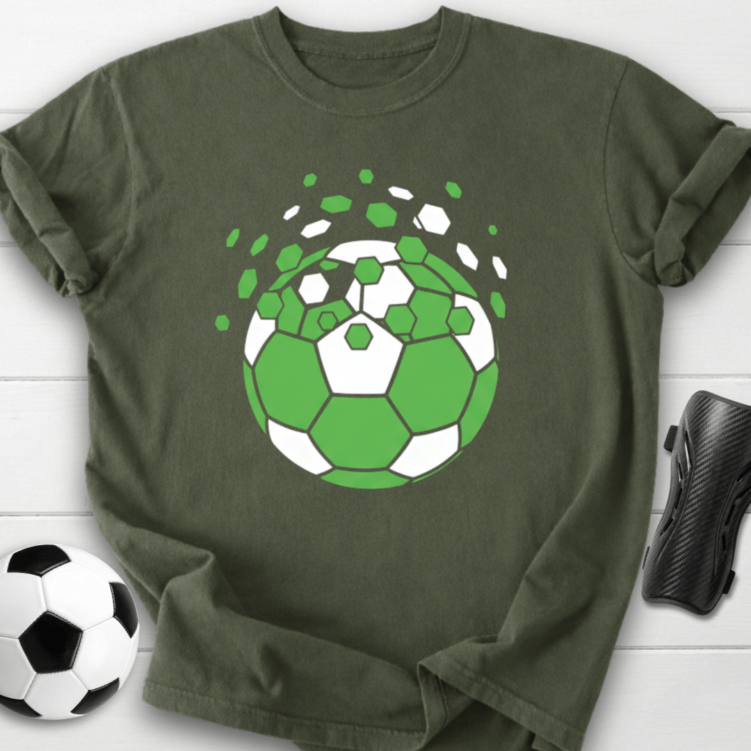 Green Soccer Ball Graphic T-Shirt