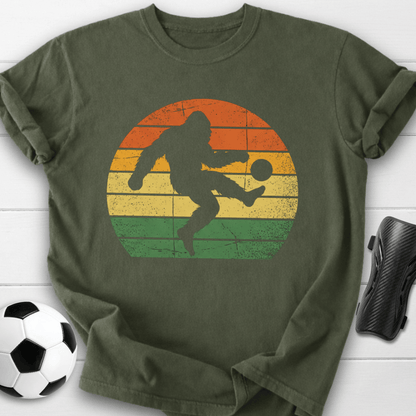 Retro Sunset Soccer Kick Graphic T-Shirt