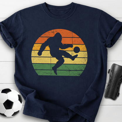 Retro Sunset Soccer Kick Graphic T-Shirt