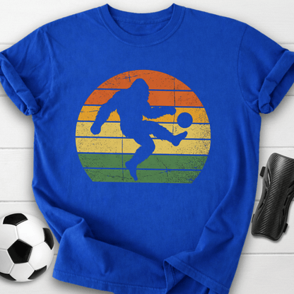 Retro Sunset Soccer Kick Graphic T-Shirt