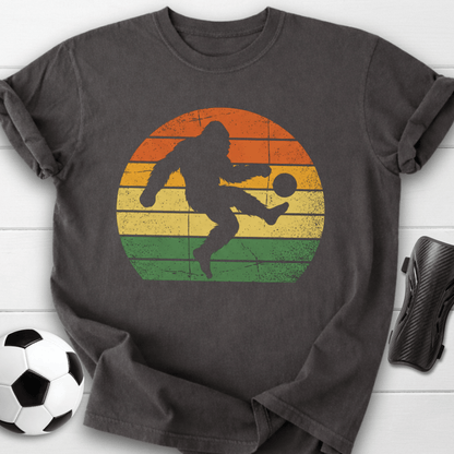 Retro Sunset Soccer Kick Graphic T-Shirt