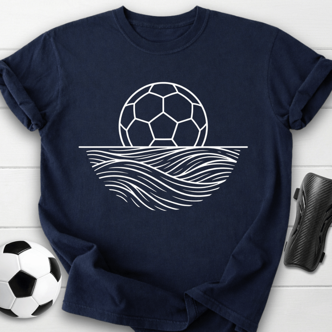 Minimalist Soccer Ball Waves T-Shirt