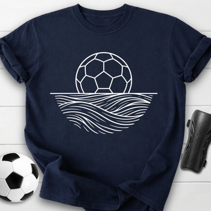 Minimalist Soccer Ball Waves T-Shirt