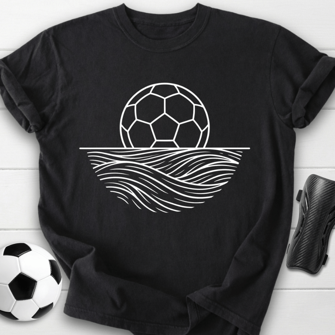 Minimalist Soccer Ball Waves T-Shirt
