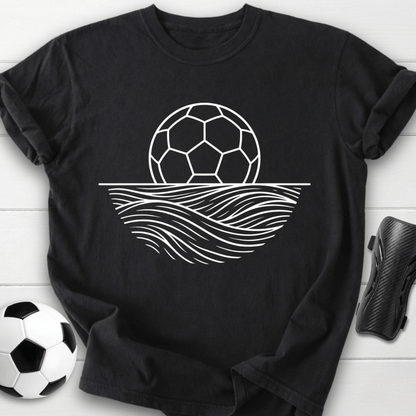 Minimalist Soccer Ball Waves T-Shirt