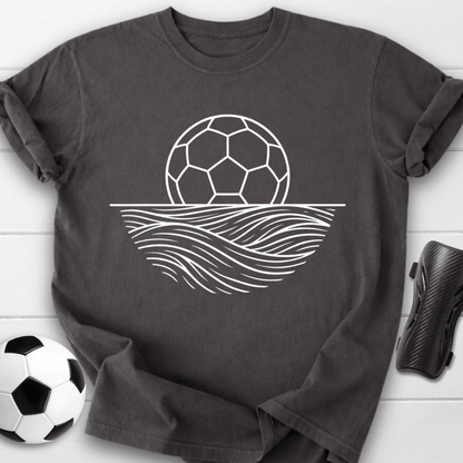 Minimalist Soccer Ball Waves T-Shirt