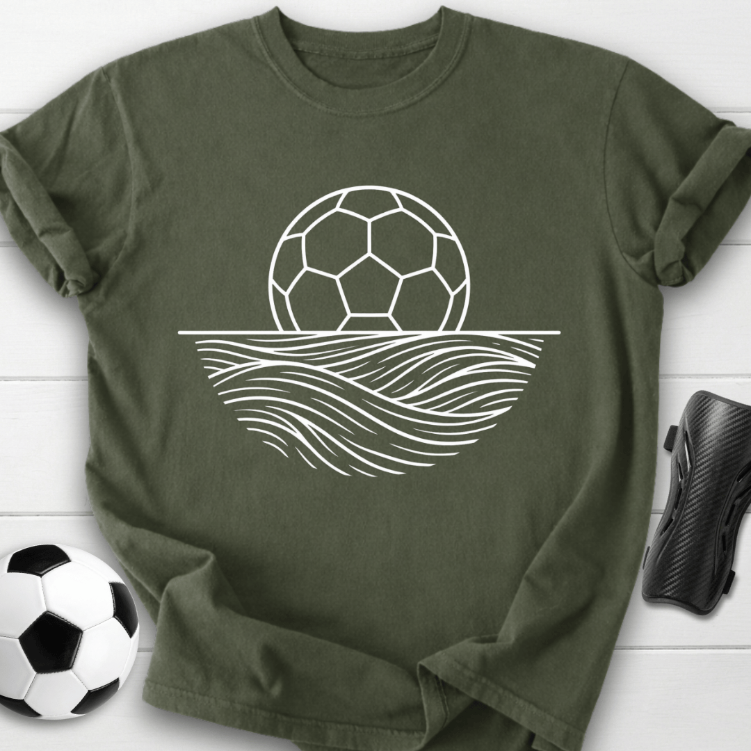 Minimalist Soccer Ball Waves T-Shirt