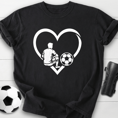 Soccer Love Heart Player Silhouette T-Shirt