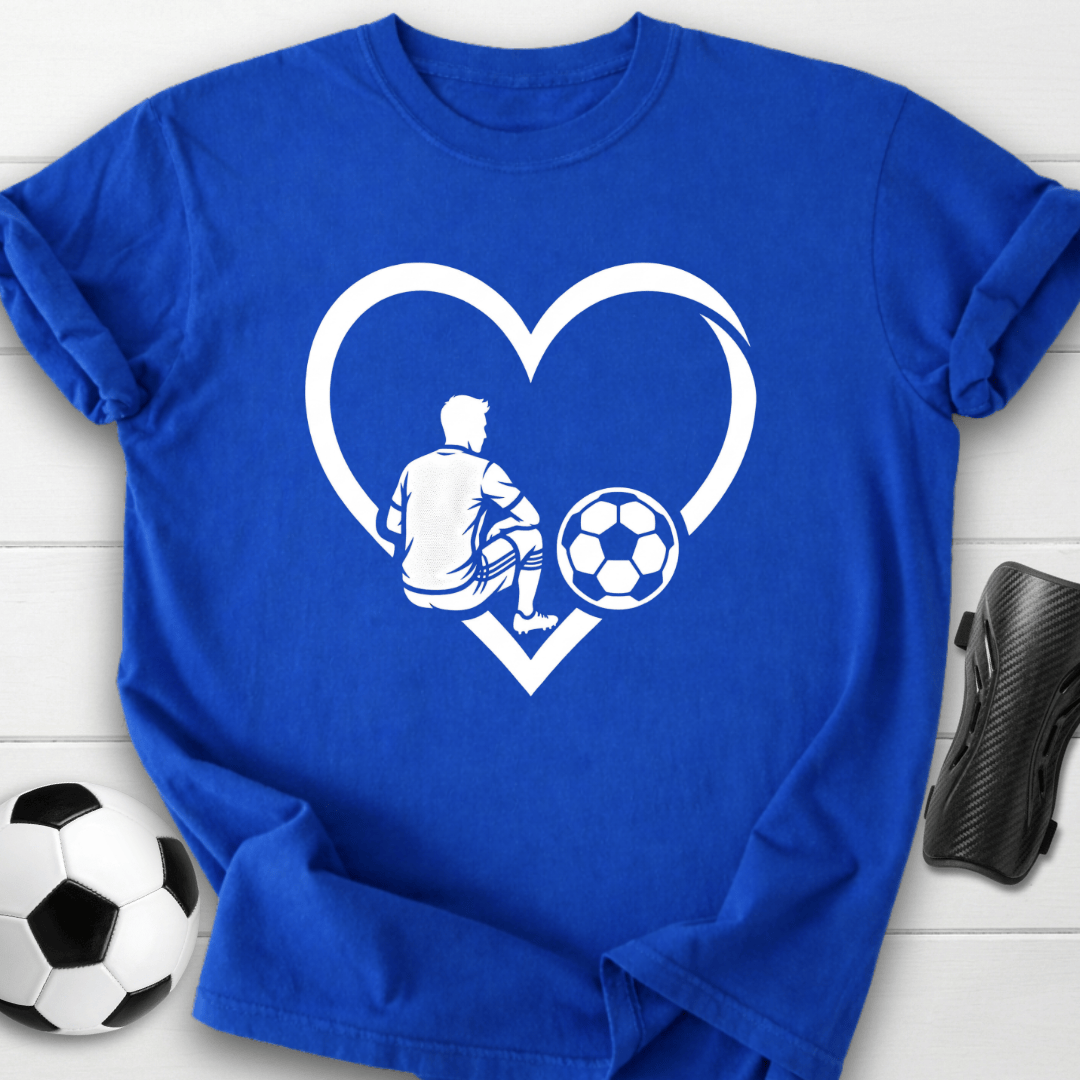 Soccer Love Heart Player Silhouette T-Shirt