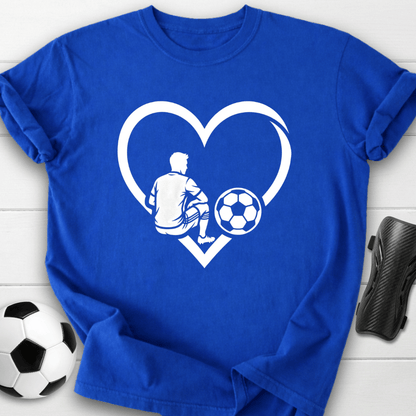 Soccer Love Heart Player Silhouette T-Shirt