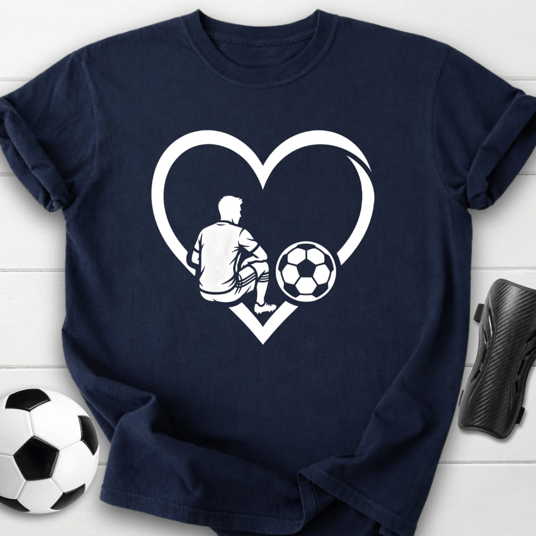 Soccer Love Heart Player Silhouette T-Shirt