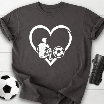 Soccer Love Heart Player Silhouette T-Shirt