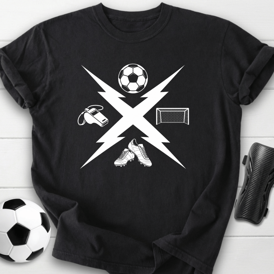 Soccer Icons Lightning Graphic T-Shirt