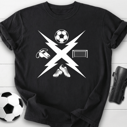 Soccer Icons Lightning Graphic T-Shirt
