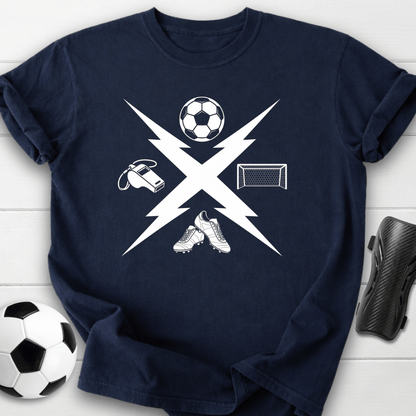 Soccer Icons Lightning Graphic T-Shirt