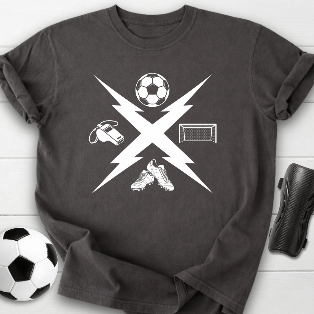 Soccer Icons Lightning Graphic T-Shirt