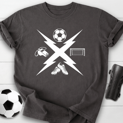 Soccer Icons Lightning Graphic T-Shirt