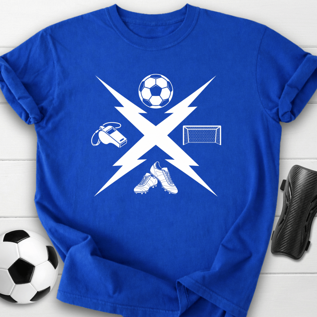 Soccer Icons Lightning Graphic T-Shirt
