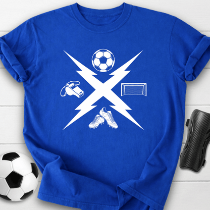 Soccer Icons Lightning Graphic T-Shirt