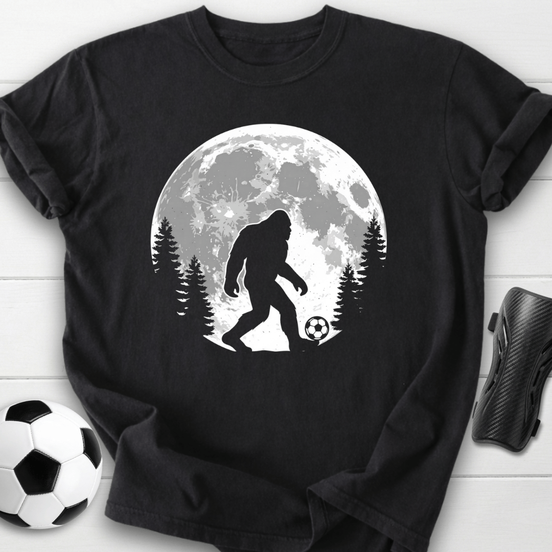 Bigfoot Soccer Moon T-Shirt