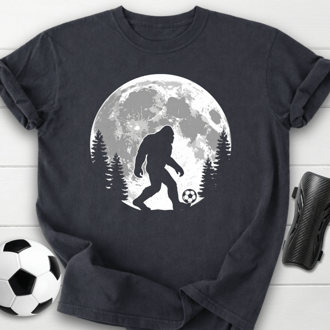 Bigfoot Soccer Moon T-Shirt