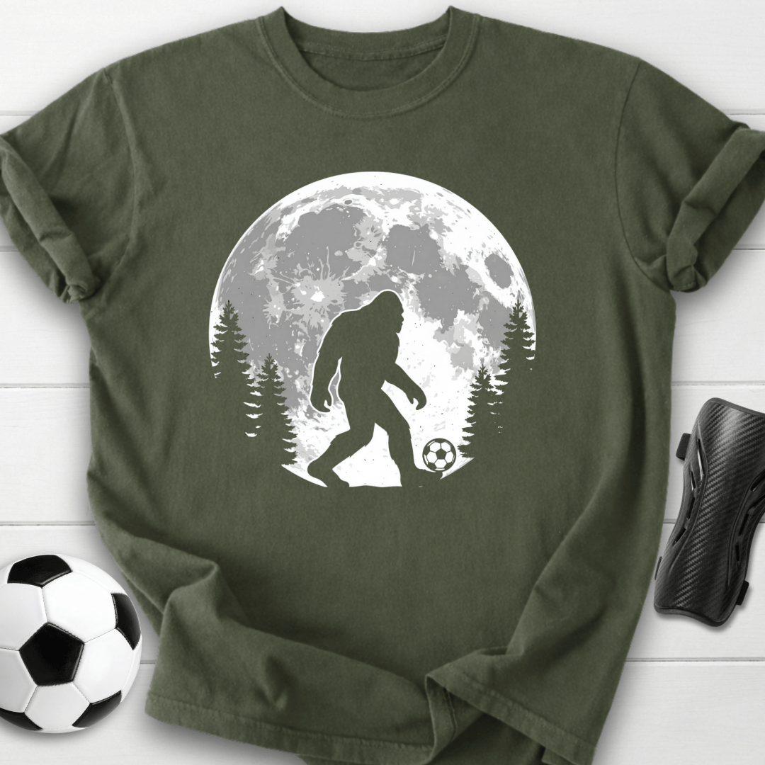 Bigfoot Soccer Moon T-Shirt