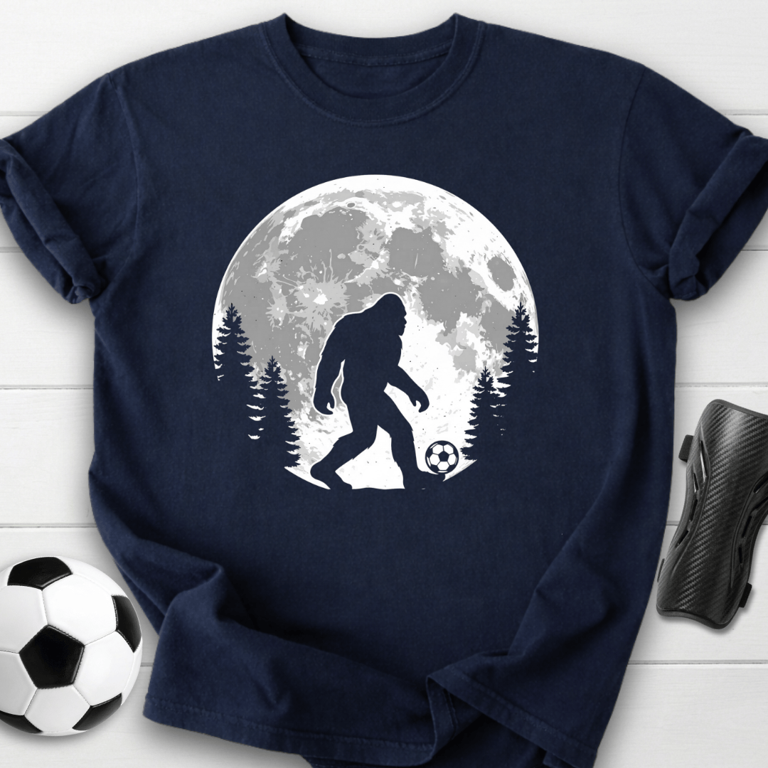 Bigfoot Soccer Moon T-Shirt