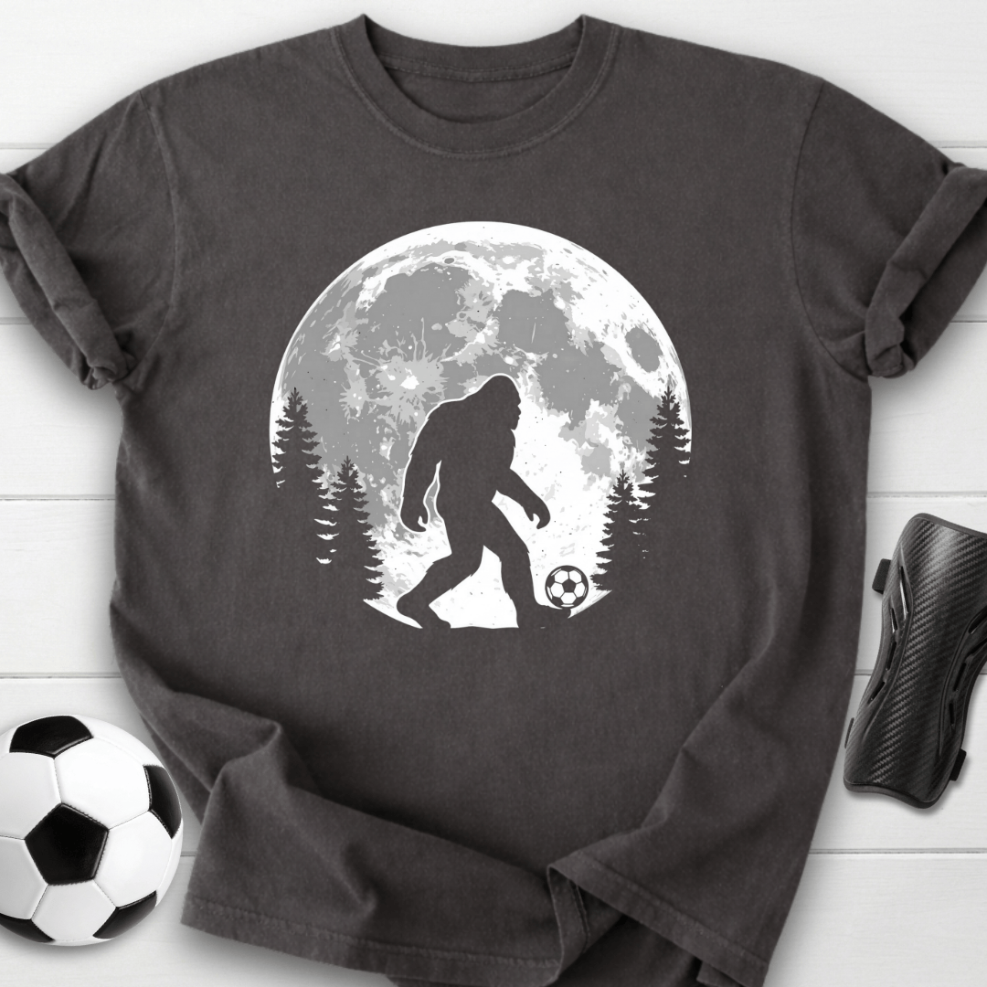 Bigfoot Soccer Moon T-Shirt