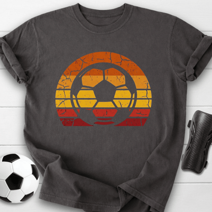 Retro Soccer Ball Sunset T-Shirt
