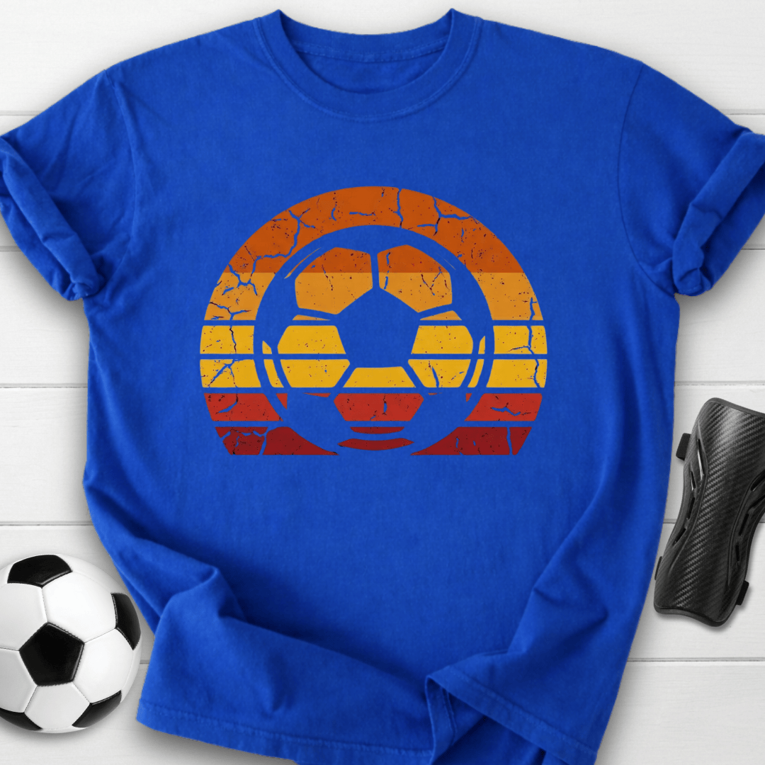 Retro Soccer Ball Sunset T-Shirt