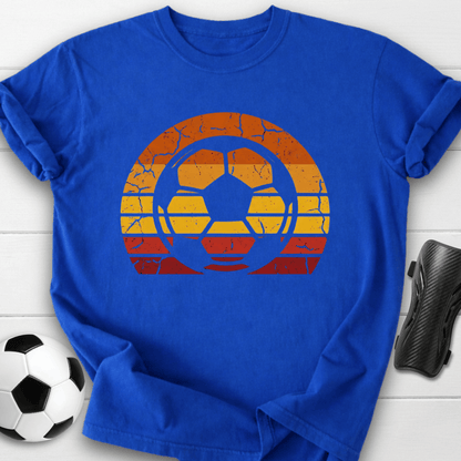 Retro Soccer Ball Sunset T-Shirt