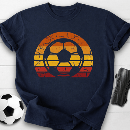 Retro Soccer Ball Sunset T-Shirt