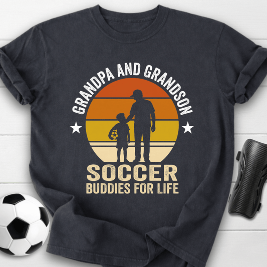 Grandpa And Grandson Soccer Buddies T-Shirt