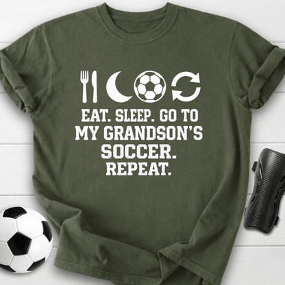 Eat Sleep Grandson Soccer Repeat T-Shirt