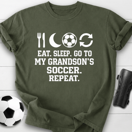 Eat Sleep Grandson Soccer Repeat T-Shirt