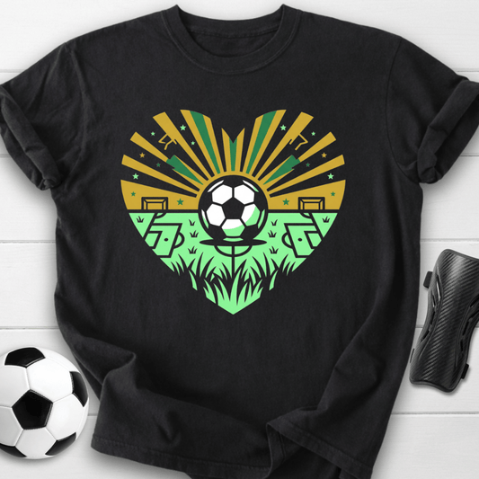 Soccer Heart Sunrise T-Shirt