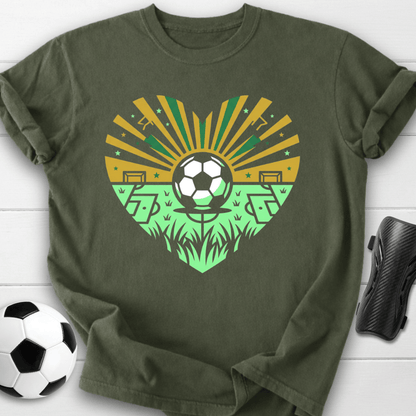Soccer Heart Sunrise T-Shirt
