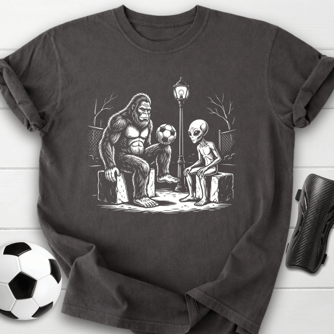 Bigfoot Alien Soccer T-Shirt