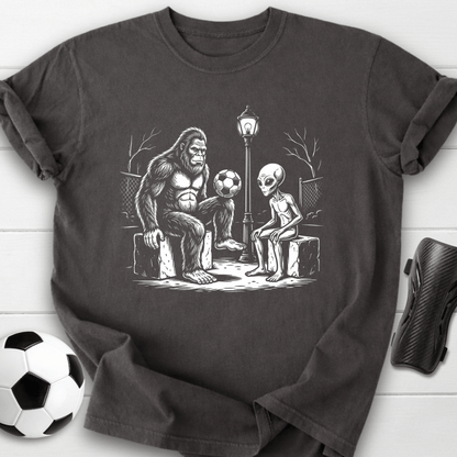Bigfoot Alien Soccer T-Shirt