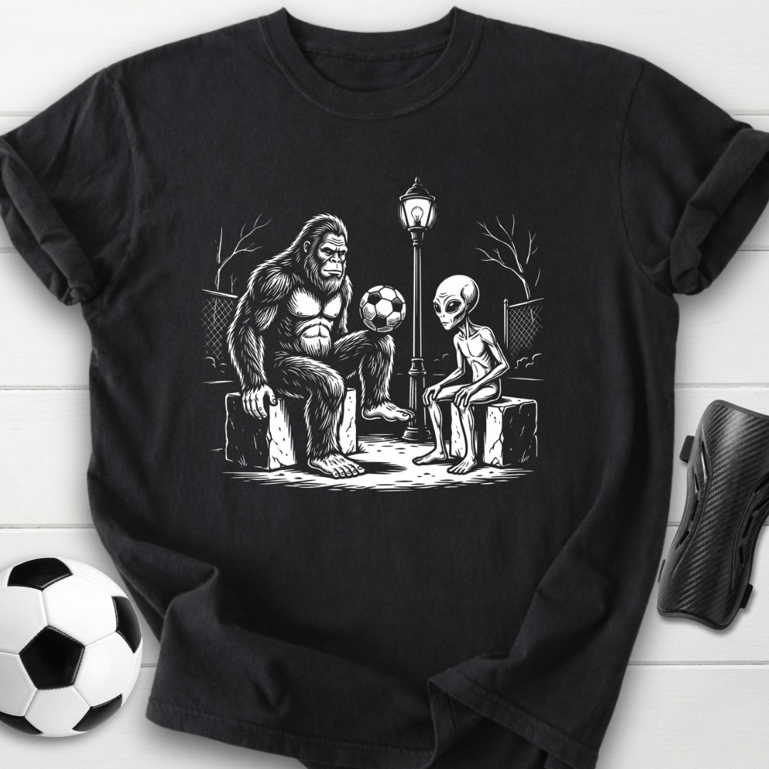 Bigfoot Alien Soccer T-Shirt