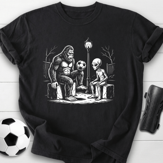 Bigfoot Alien Soccer T-Shirt