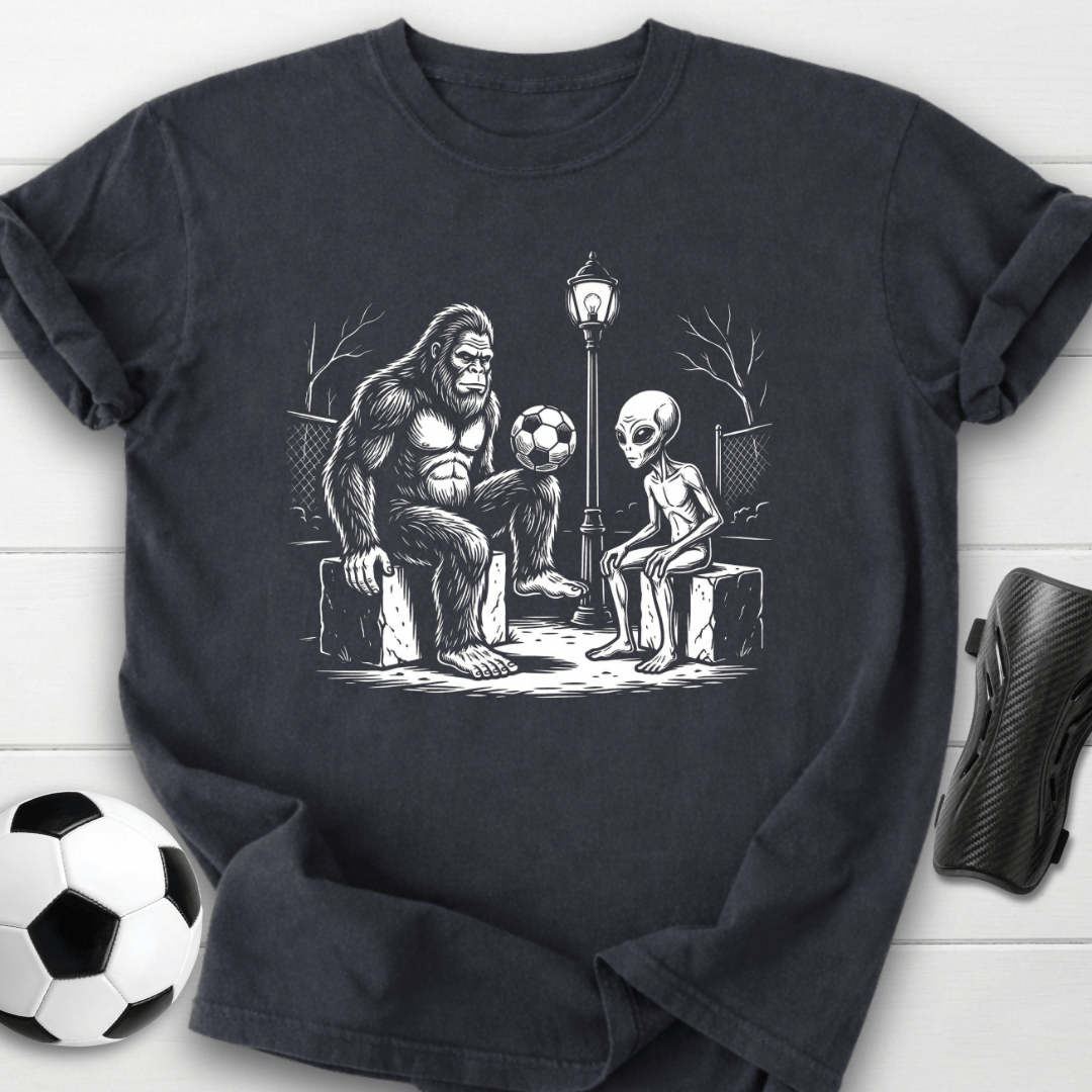 Bigfoot Alien Soccer T-Shirt