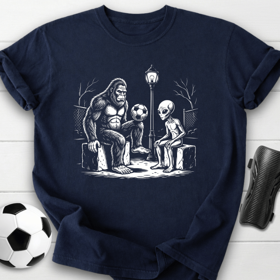 Bigfoot Alien Soccer T-Shirt