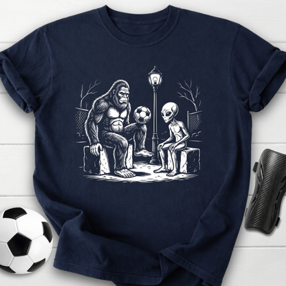 Bigfoot Alien Soccer T-Shirt