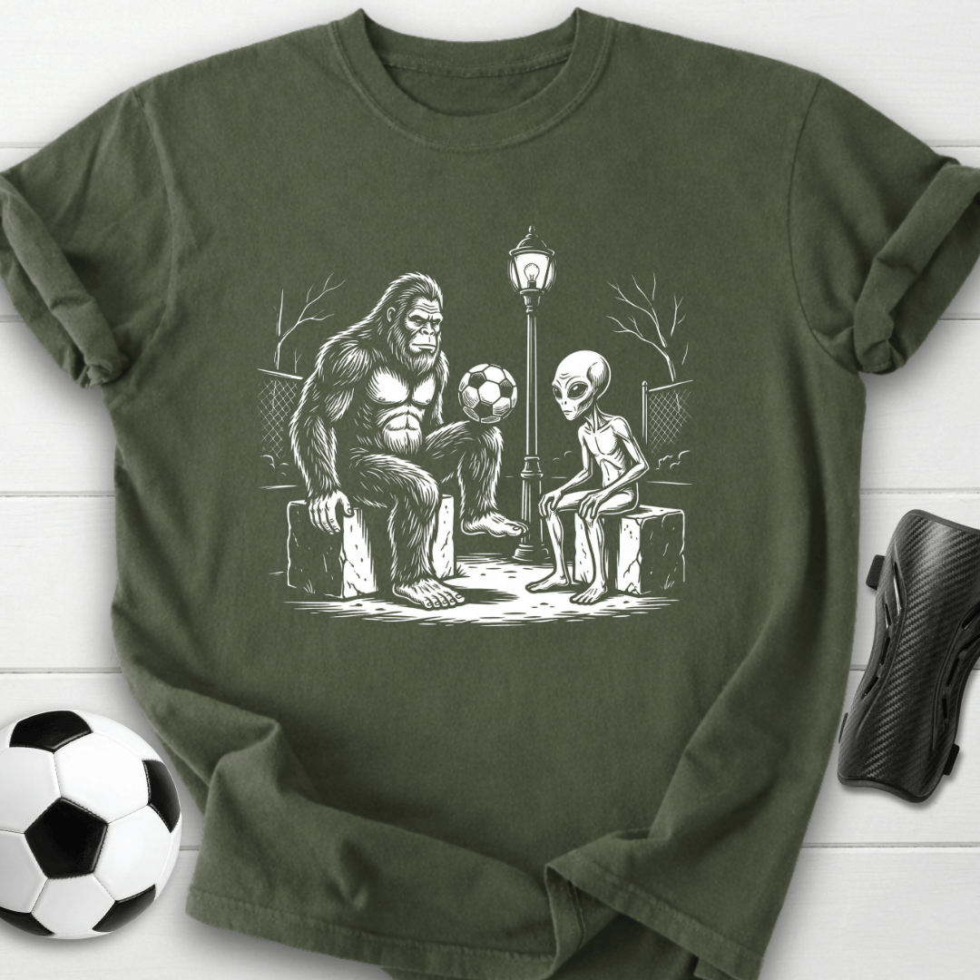 Bigfoot Alien Soccer T-Shirt