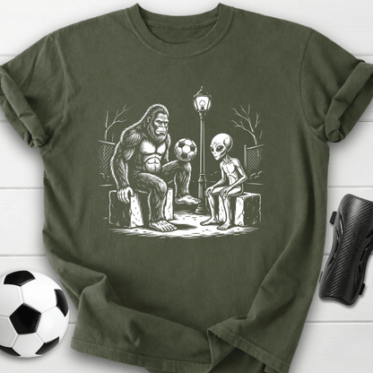 Bigfoot Alien Soccer T-Shirt