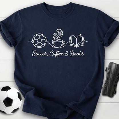 Soccer Coffee Books T-Shirt